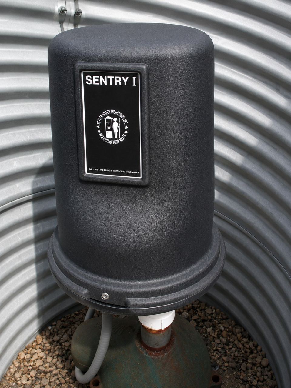 Sentry well-pump controller mounted inside a steel well pit