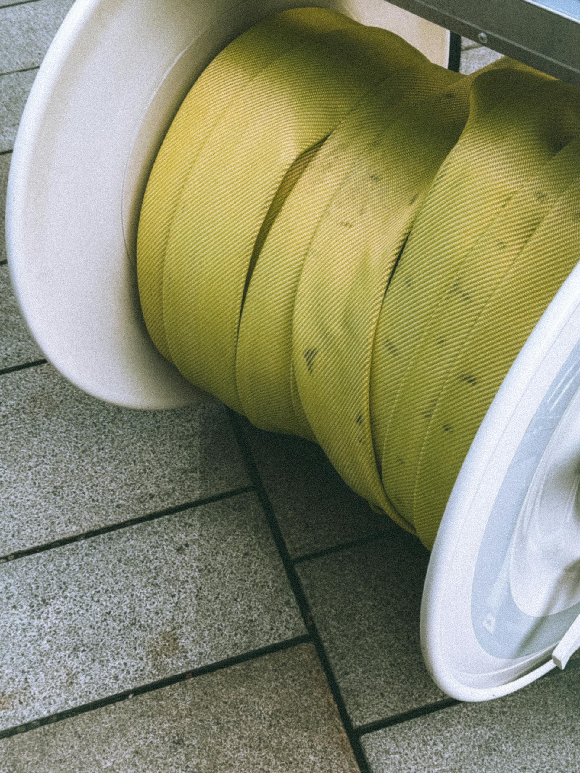 Industrial hose reel at a water facility, representing pressure zone management equipment